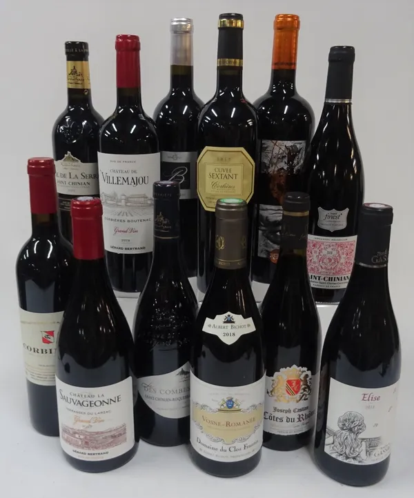 French Red Wine: Corbieres 2017; Sauvageonne Grand Vin Larzac 2017; La Grange des Combes Saint-Chinian 2019; Albert Bichot Vosne-Romanée 2018; Joseph...