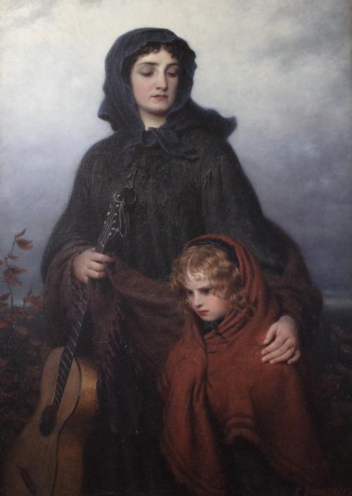 Attributed to Emil Teschendorff (German, 1833-1894), Mother and child, signed 'E Teschendorff' (lower right), oil on canvas, 90 x 64cm