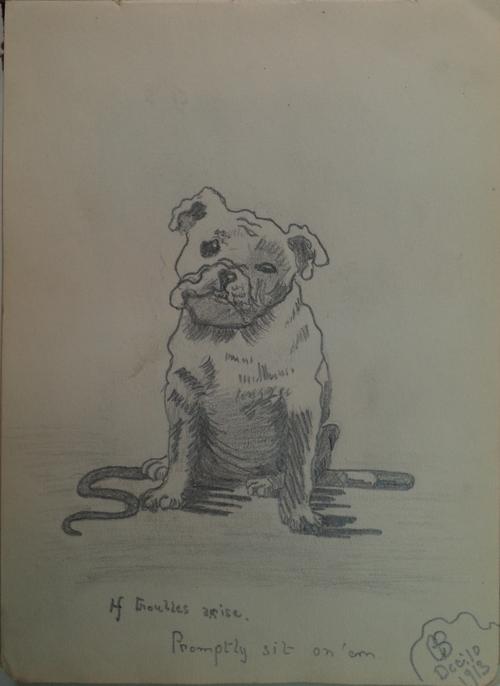 An autograph book containing Edwardian era watercolours and drawings, variously signed and dated, page size 13 x 17.5cm