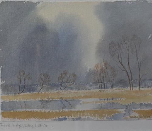 Lindsay Bartholomew (British, b.1944) Floods, Wylye Valley, Wiltshire, a pair, each signed and dated 'Lindsay Bartholomew 1986', (one lower right,...