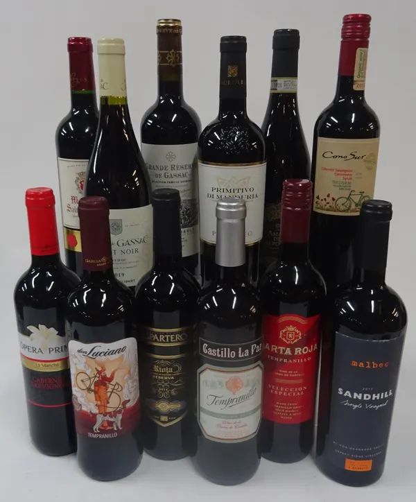 Red Wines from Spain, France and Italy: Espartero Rioja Reserva 2014; Carta Roja Tempranillo Seleccion Especial 2019; Castillo La Paz Tempranillo...