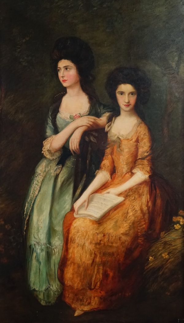 After Thomas Gainsborough, The Linley Sisters (Mrs Sheridan & Mrs Tickell), oil on canvas, 196 x 113cm