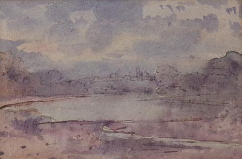 David Charles Read (British, 1790-1851), The Lake, watercolour, 12.5 x 19.5cm