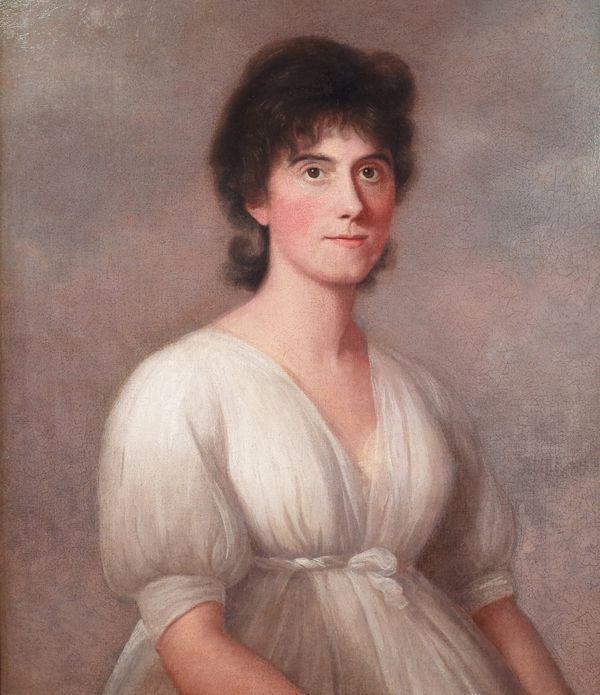 English School, 19th Century, Portrait of a lady, oil on canvas, 70 x 59cm