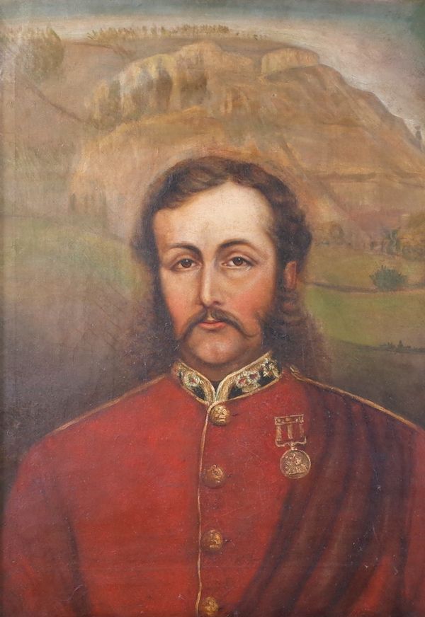 English School, 19th Century, Portrait of a soldier, oil on canvas, 76 x 53cm