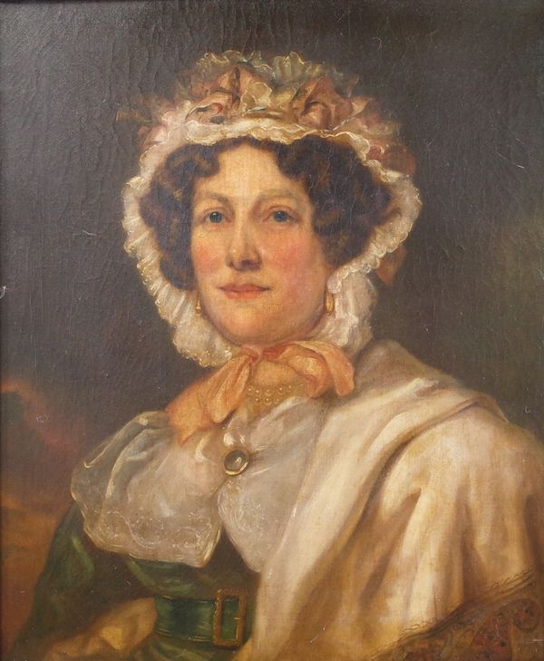 English School, 19th Century, Portrait of a lady, oil on canvas, 59 x 49cm