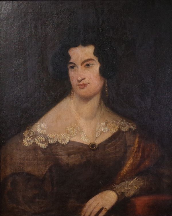 English School, 19th Century, Portrait of a lady, oil on canvas, 74 x 61cm