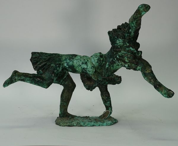 John Bonar Dunlop ARBS (1916-1992), patinated bronze 'Scottish Wrestlers', unsigned, 54cm high x 70cm wide. ARR  Provenance: gifted direct to vendor...