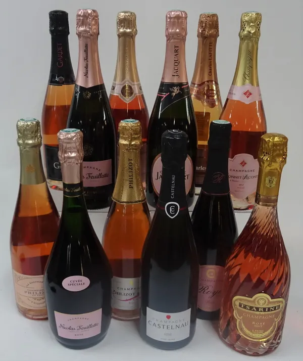 Rosé Brut Champagne: La Gourmandise d'Eléonore; Nicolas Feuillatte Cuvée Spéciale; Philizot & Fils; Castelnau; Tsarine; Royer; Gardet; Nicolas...