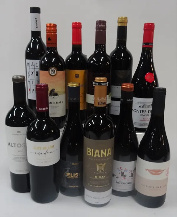 Spanish Red: Alto Sios 2016;Clos de Lom Isidra 2018; Celistia Garnacha 2017; Bianai Rioja Gran Reserva 2012; La Boscana Tempranillo 2018; De Boca En...