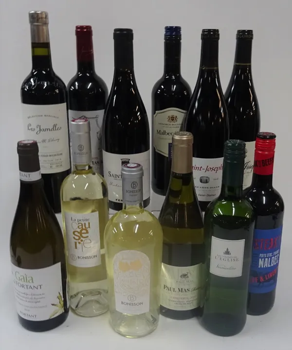 French Red and White Wine: White - Gaia de Fortant 2018; Bonisson La Petite Causerie 2019; Bonisson Opus 1619 2019; Paul Mas Réserve Languedoc 2019;...
