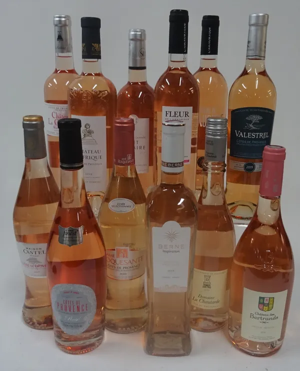 Provencal Rosé: Maison Castel 2019; Aimé Roquesante 2019; Berne Inspiration 2019; La Chautarde 2019; Ch des Bertrands 2019; Tesco Finest 2019; Ch La...