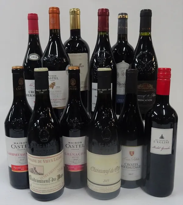 French Red Wine: Domaine du Vieux Lazaret Cuvée Exceptionnelle Chateauneuf-du-Pape 2016; Domaine Duclaux Chateauneuf-du-Pape 2015; Cave De Tain Cuvée...