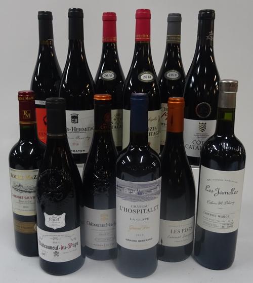 French Red Wine: Roche Mazet 2019; Tesco Finest Chateauneuf-du-Pape 2019; Castel Chateauneuf-du-Pape 2017; Chateau l'Hospitalet Grand Vin 2018; Ramé...