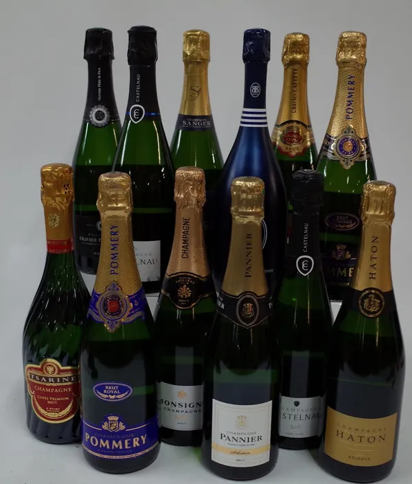 Champagne: Tsarine Cuvée Premium Brut; Pommery Royal Brut; Pommery Apenage Brut; Monsigny No.III Brut; Pannier Selection Brut; Castelnau Brut;...