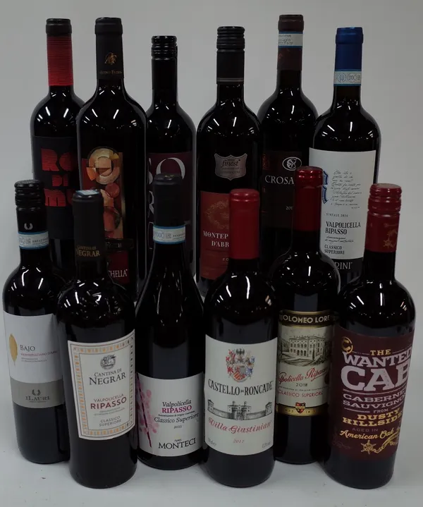 Italian Red Wine: Ilauri Bajo Montepulciano d'Abruzzo  2019; Cantina di Negrar Valpolicella Ripasso 2018; Monteci Valpolicella Ripasso Classico...