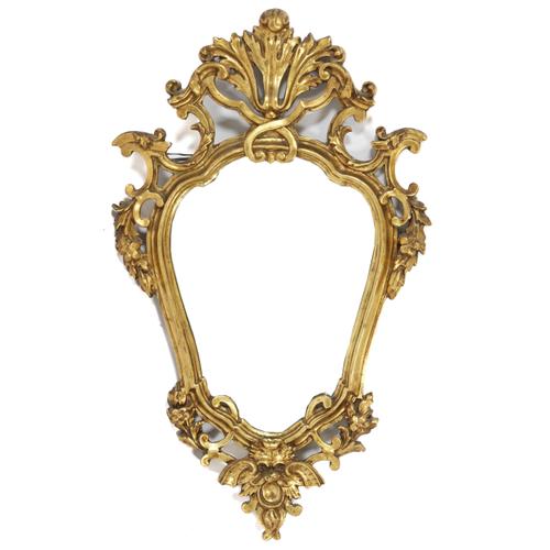 AN 18TH CENTURY ITALIAN STYLE GILT FRAMED WALL MIRROR (2)