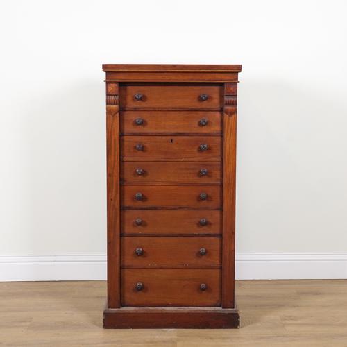 A VICTORIAN MAHOGANY WELLINGTON CHEST