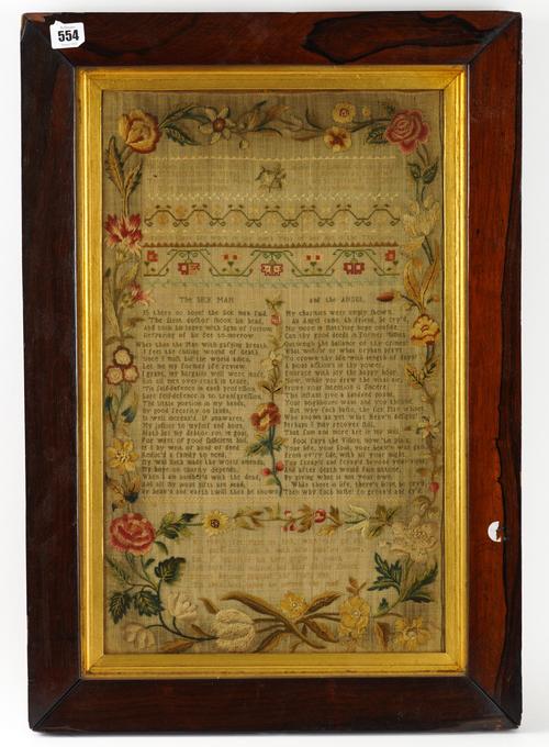 A GEORGE III EMBROIDERED SAMPLER BY ANN CLARK AGED 9 (3)