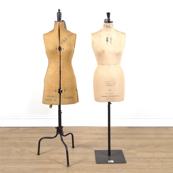 TWO ENGLISH DRESS MAKER’S OR TAILOR’S MANNEQUINS (2)