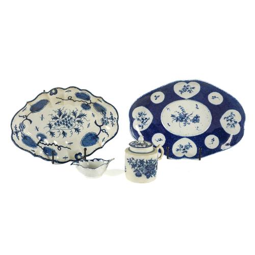 FOUR PIECES OF ENGLISH BLUE AND WHITE PORCELAIN (5)