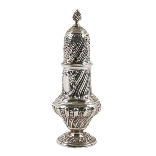 A VICTORIAN SILVER SUGAR CASTER