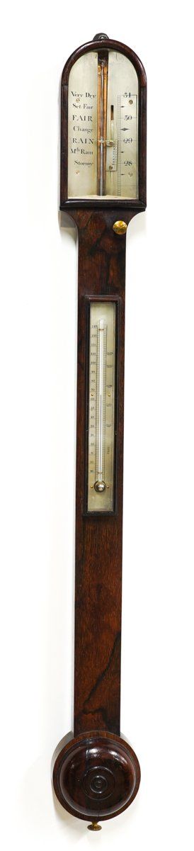 A ROSEWOOD STICK BAROMETER