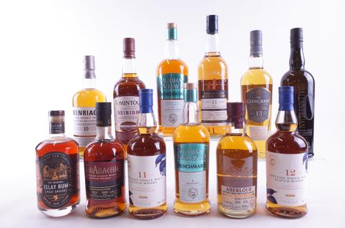 ELEVEN BOTTLES SPEYSIDE SINGLE MALT WHISKY AND ONE RUM