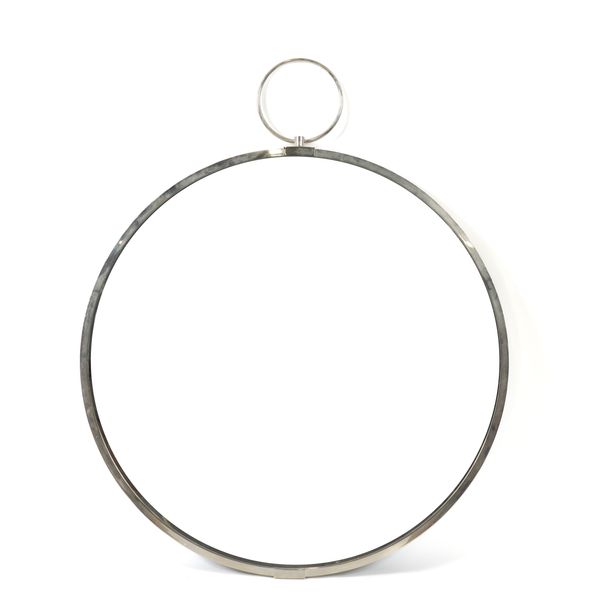 WILLIAM YEOWARD; AN AVALONE ROUND WALL MIRROR IN NICKEL FINISH