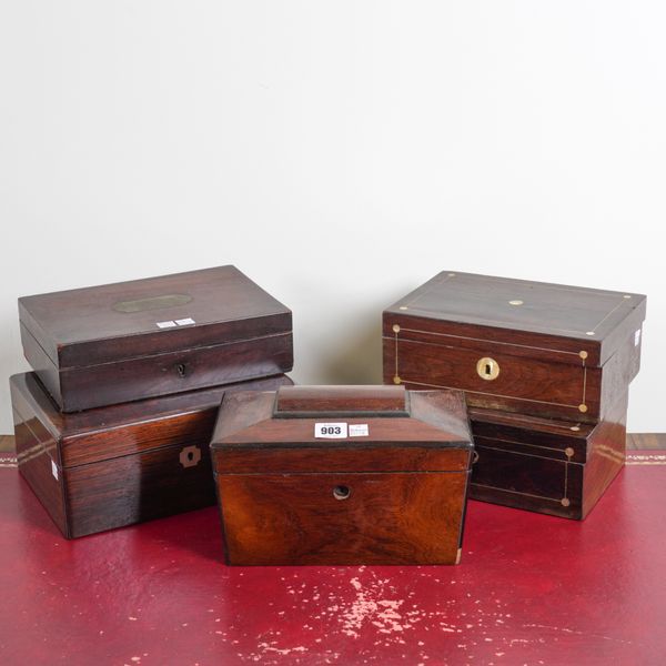 A REGENCY ROSEWOOD TEA CADDY (5)