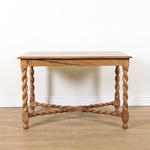 A LATE 19TH CENTURY WALNUT RECTANGULAR CENTRE TABLE