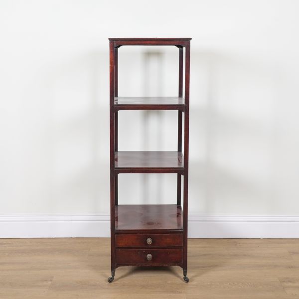 A 19TH CENTURY MAHOGANY FOUR TIER WHATNOT