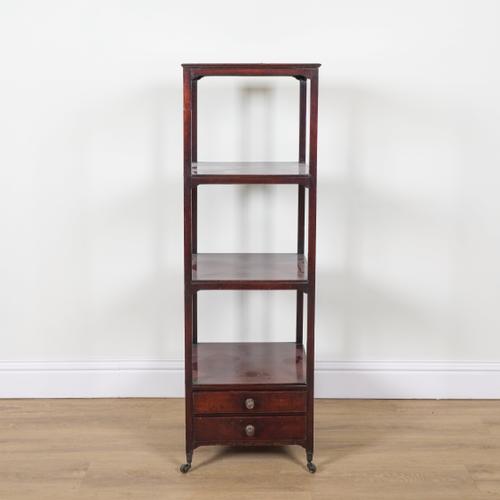 A 19TH CENTURY MAHOGANY FOUR TIER WHATNOT