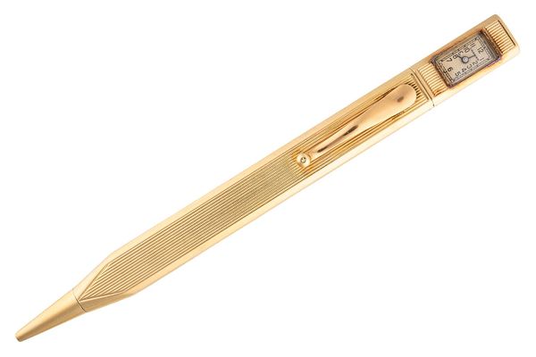A CARTIER GOLD CLOCK PENCIL (2)