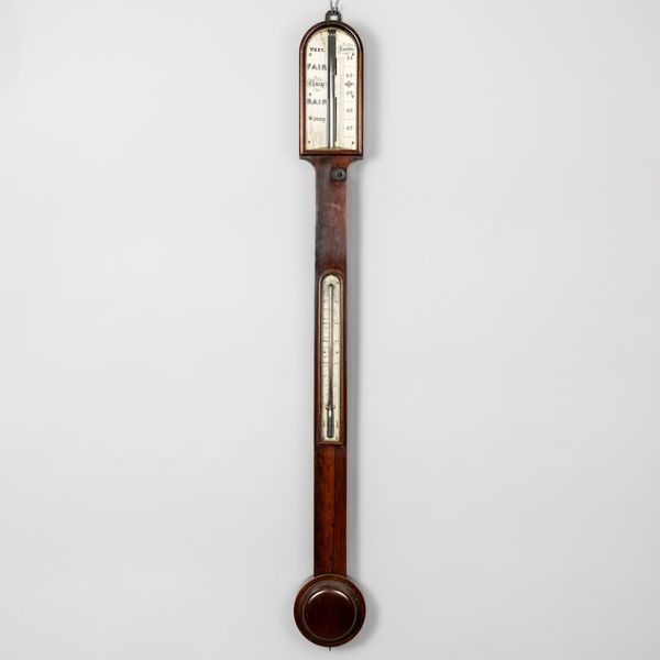 A VICTORIAN ROSEWOOD STICK BAROMETER