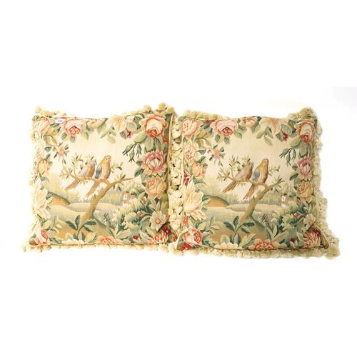 WITHDRAWN A PAIR OF WOVEN TAPESTRY CUSHIONS (2)
