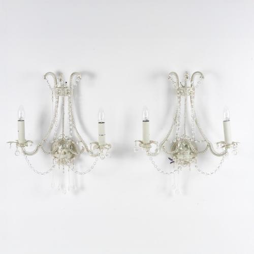 THREE PAIRS OF TWIN BRANCH WALL APPLIQUES (6)