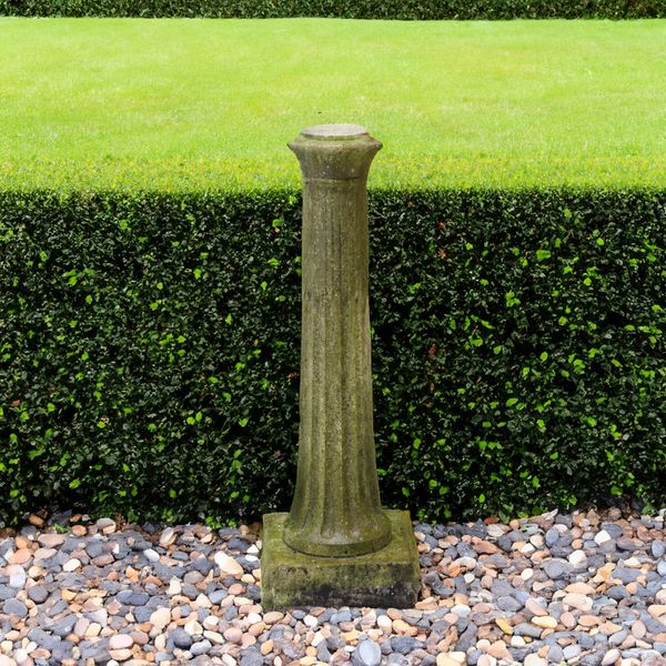 A LATE 19TH CENTURY FLUTED ISTRIAN MARBLE PEDESTAL COLUMN