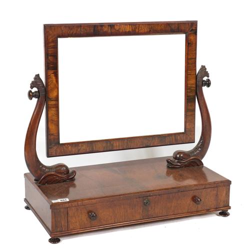 AN EARLY 19TH CENTURY ROSEWOOD SWING FRAME TOILET MIRROR