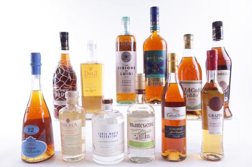 TWELVE BOTTLES BRANDY
