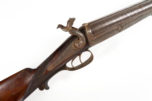 AN EARLY RIMFIRE DOUBLE-BARREL SPORTING GUN BY M. ARENDT À LIÈGE