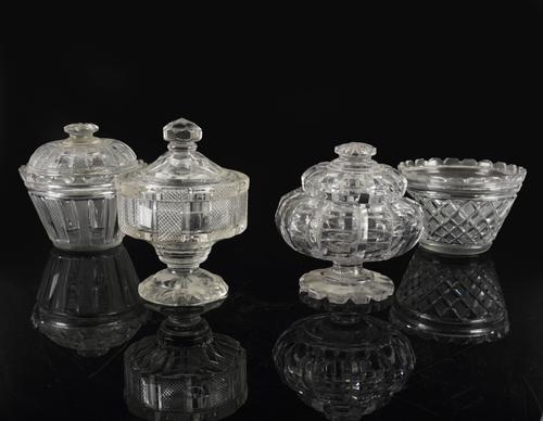 A CUT GLASS SWEETMEAT JAR AND COVER (7)