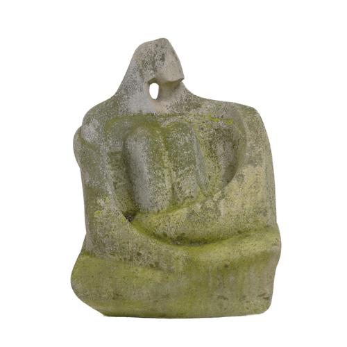 MARY GORRARA (ENGLISH, B.1923): A CURBSTONE SCULPTURE OF A SEATED WOMAN