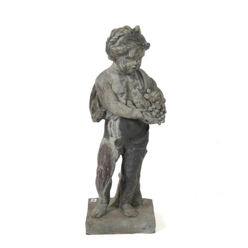 AN ENGLISH LEAD FIGURE OF A PUTTO OR INFANT BACCHANTE