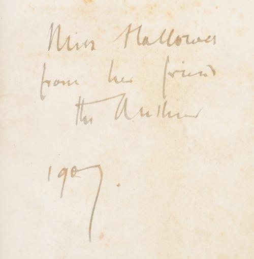 CONRAD, Joseph (1857-1924). The Secret Agent, New York, 1907, 8vo, some staining, original cloth. FIRST AMERICAN EDITION, IMPORTANT PRESENTATION COPY, inscribed on the front free endpaper, "Miss Hallowes from her friend the Author. 1907."