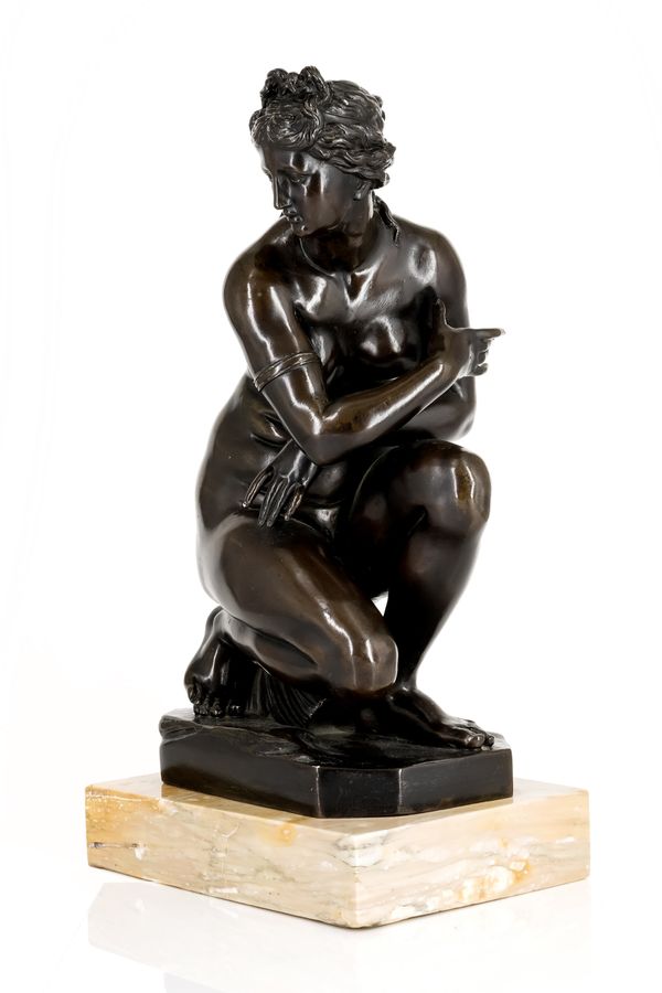 ***COLLECTED BY OS 24.01.24***AFTER THE ANTIQUE: A BRONZE MODEL OF THE CROUCHING VENUS