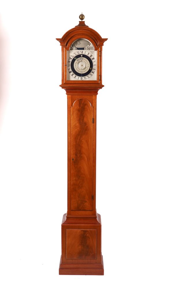 A SMALL MAHOGANY REPLICA OF JAMES FERGUSON’S TIDAL LONGCASE CLOCK