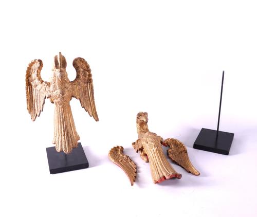 A PAIR OF GILT-WOOD EAGLES (2)