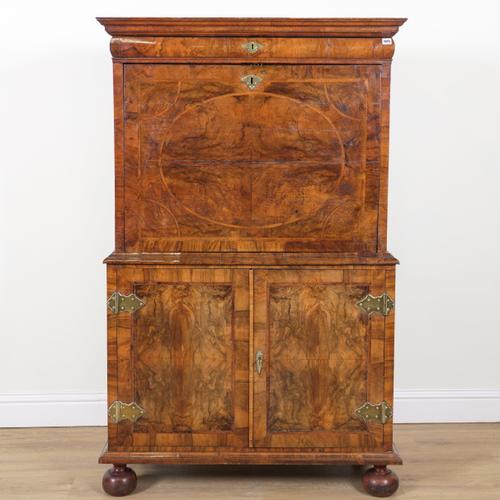 A QUEEN ANNE AND LATER WALNUT ESCRITOIRE