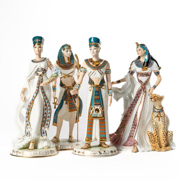 WEDGWOOD; A SET OF THREE FIGURES FROM 'THE LEGENDS OF THE NILE' COLLECTION (4)